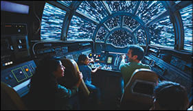 Inside Millennium Falcon: Smugglers Run, Disney guests will take the controls in one of three unique and critical roles aboard the fastest ship in the galaxy when Star Wars: Galaxy's Edge opens in summer 2019 at Disneyland Resort in California, and fall 2019 at Walt Disney World Resort in Florida  (Disney Parks) 