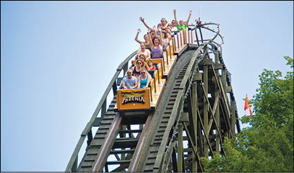 Knoebels Grove Amusement Park  The Phoenix Roller Coaster 