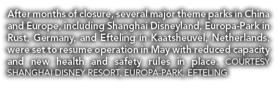 After months of closure, several major theme parks in China and Europe, including Shanghai Disneyland, Europa-Park in   
