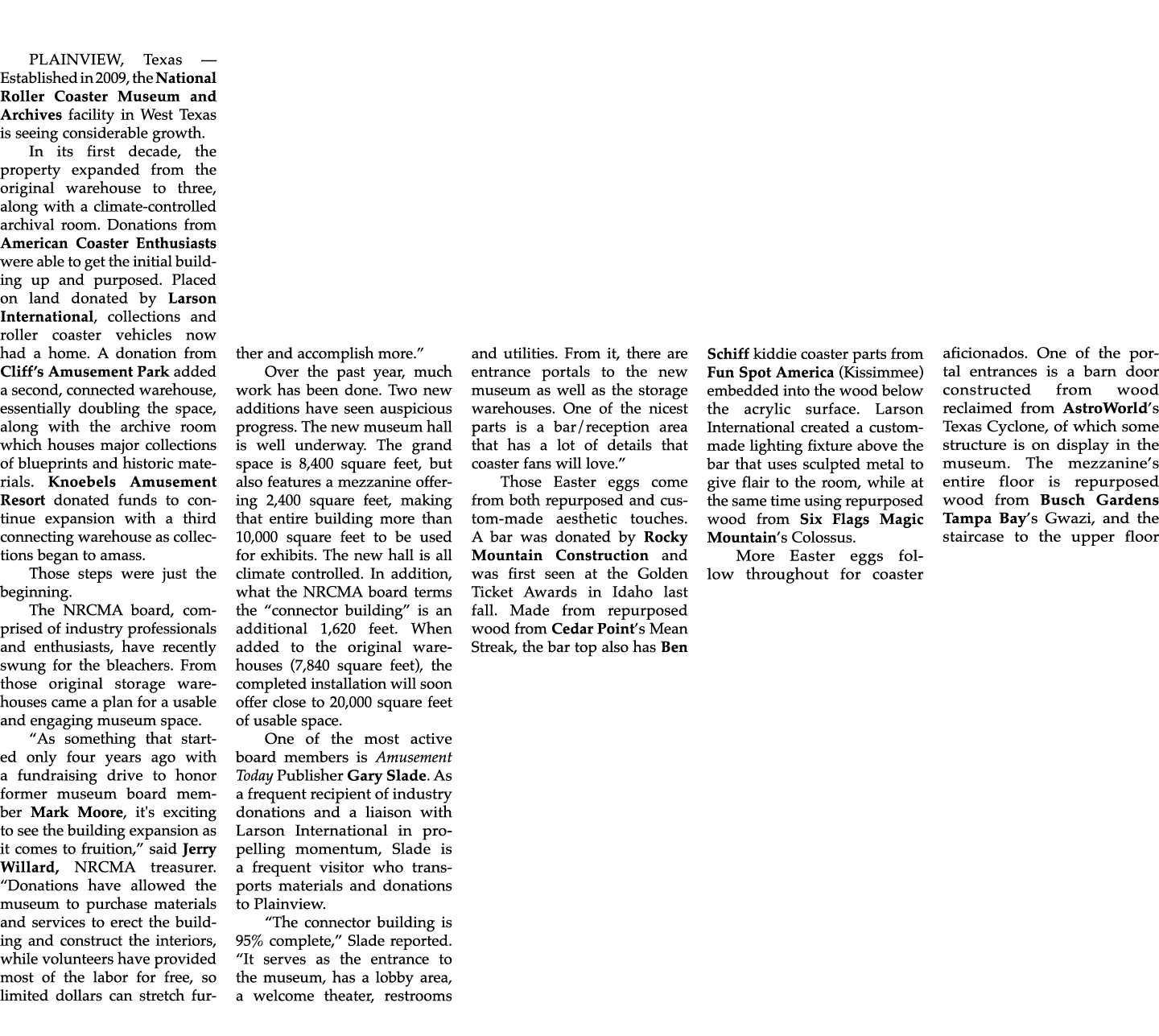 PLAINVIEW, Texas — Established in 2009, the National Roller Coaster Museum and Archives facility in West Texas is see   