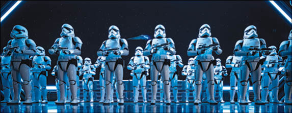 Fifty menacing First Order Stormtroopers await guests as they arrive in the hangar bay of a Star Destroyer as part of Star Wars: Rise of the Resistance, the groundbreaking new attraction opening Dec  5, 2019, inside Star Wars: Galaxy s Edge at Disney s Hollywood Studios in Florida and Jan  17, 2020, at Disneyland Park in California that takes guests into a climactic battle between the Resistance and the First Order  (Matt Stroshane, photographer)