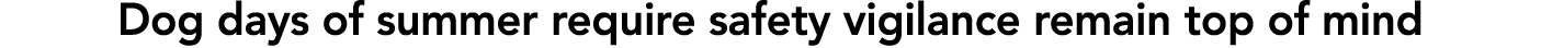 Dog days of summer require safety vigilance remain top of mind