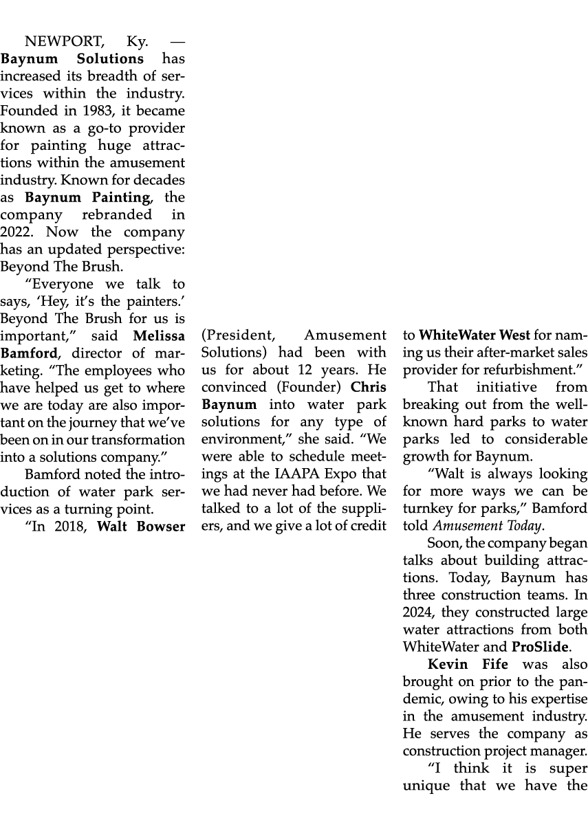 NEWPORT, Ky. — Baynum Solutions has increased its breadth of services within the industry. Founded in 1983, it became...