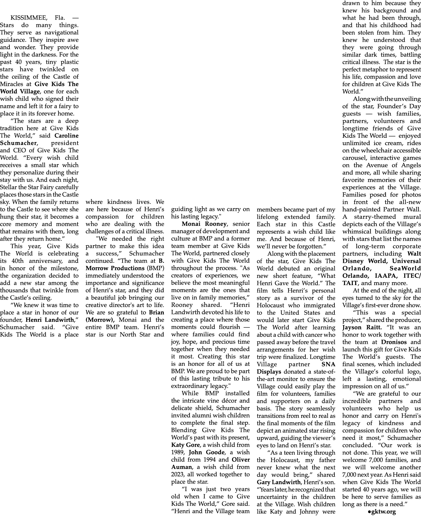 KISSIMMEE, Fla. — Stars do many things. They serve as navigational guidance. They inspire awe and wonder. They provid...