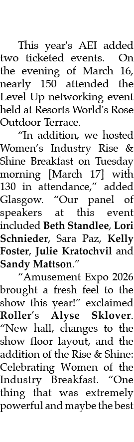 This year's AEI added two ticketed events. On the evening of March 16, nearly 150 attended the Level Up networking ev...