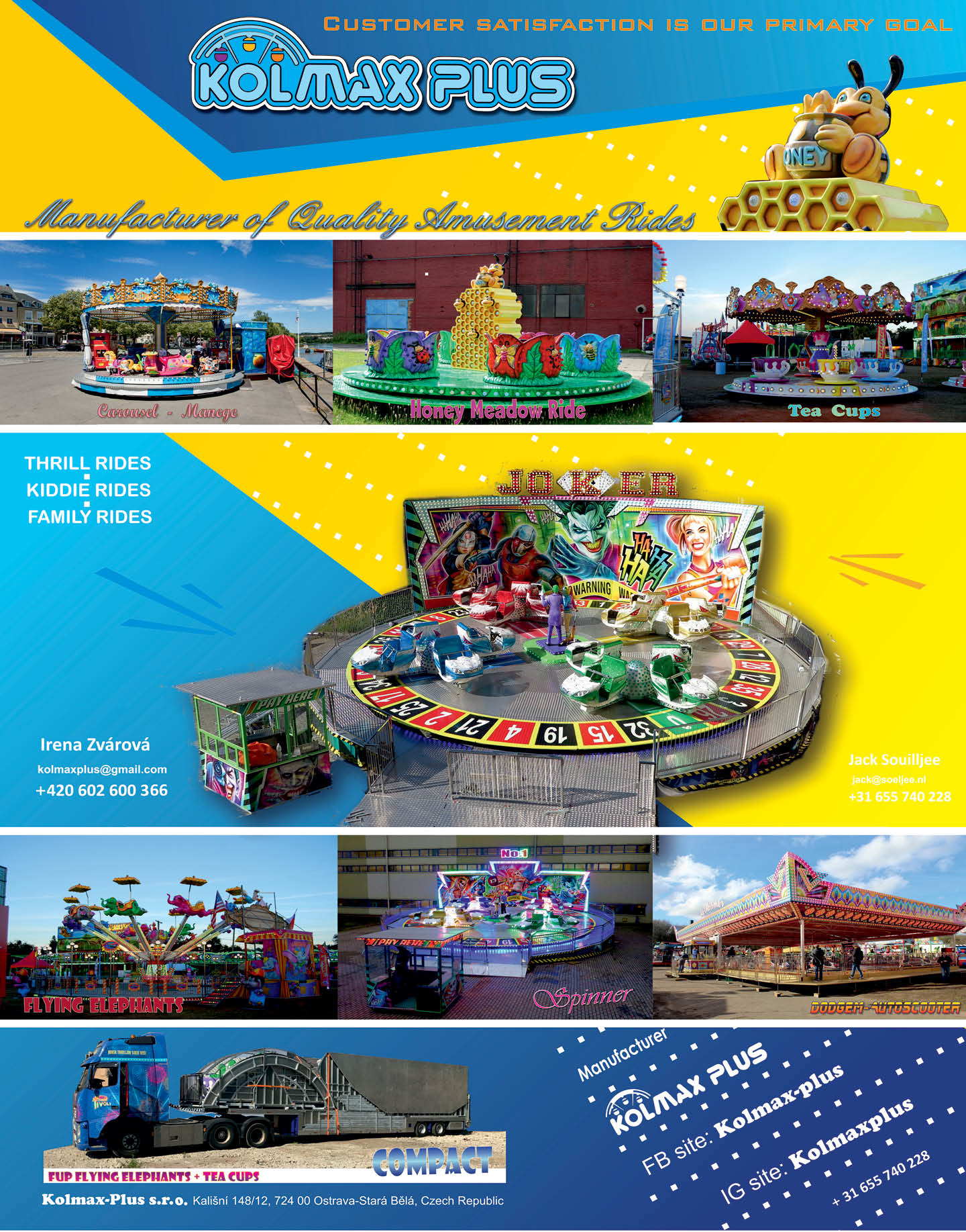 A colorful advertisement for a carnival ride. Description generated by AI