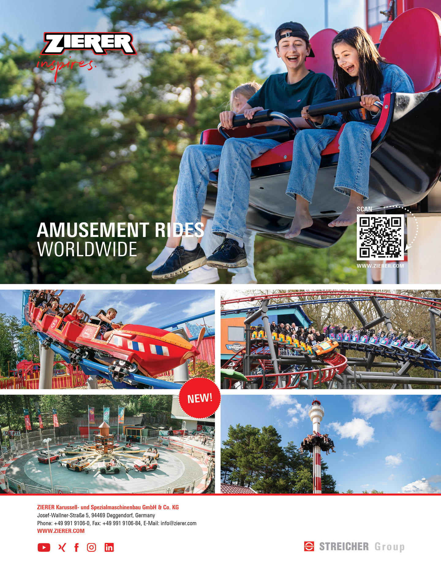 A poster advertising amusement rides worldwide. Description generated by AI