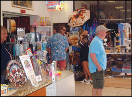 A group of people are standing in a store. Description generated by AI