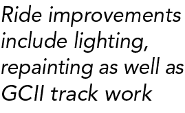 Ride improvements include lighting, repainting as well as GCII track work