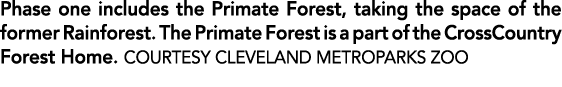 Phase one includes the Primate Forest, taking the space of the former Rainforest. The Primate Forest is a part of the...