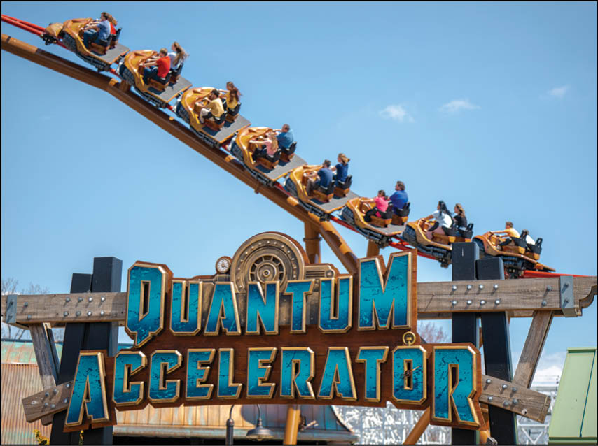 A large sign that says Quantum Accelerator. Description generated by AI