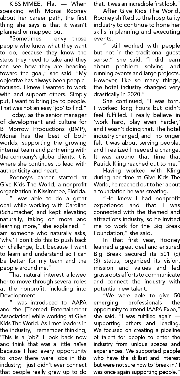 KISSIMMEE, Fla. — When speaking with Monai Rooney about her career path, the first thing she says is that it wasn’t p...