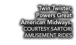 Twin Twister, Powers Great American Midways. COURTESY SARTORI AMUSEMENT RIDES