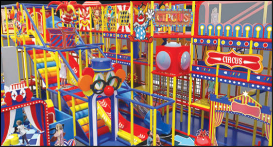 A carnival with lots of lights and rides. Description generated by AI
