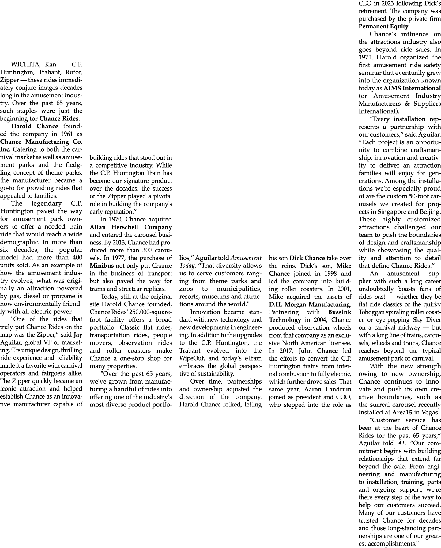 WICHITA, Kan. — C.P. Huntington, Trabant, Rotor, Zipper — these rides immediately conjure images decades long in the ...