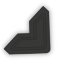 A black and white triangle. Description generated by AI